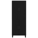 Highboard 2 pcs Sort eg 69,5 x 34 x 180 cm Ingeniørtræ og glas