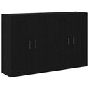 Væghængt skab 2 pcs Sort eg 69,5 x 34 x 90 cm Konstrueret træ