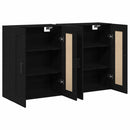 Væghængt skab 2 pcs Sort eg 69,5 x 34 x 90 cm Konstrueret træ