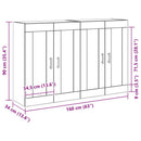 Væghængt skab 2 pcs Sort eg 69,5 x 34 x 90 cm Konstrueret træ