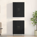 Highboard 2 pcs Sort eg Konstrueret træ og glas