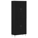 Highboard 2 pcs Sort eg Konstrueret træ og glas