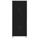Highboard 2 pcs Sort eg Konstrueret træ og glas