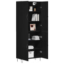 Highboard 2 pcs Sort eg Konstrueret træ og glas