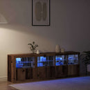 LED Sideboard Gammelt træ 202 x 37 x 67 cm Konstrueret træ