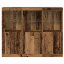 LED Sideboard 3 pcs Gammelt træ 123 x 37 x 100 cm