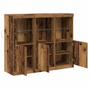 LED Sideboard 3 pcs Gammelt træ 123 x 37 x 100 cm