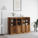 LED Sideboard Gammelt træ 142,5 x 37 x 100 cm Konstrueret træ