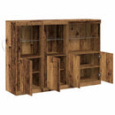 LED Sideboard Gammelt træ 142,5 x 37 x 100 cm Konstrueret træ
