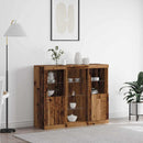 LED Sideboard Gammelt træ 123 x 37 x 100 cm Konstrueret træ