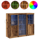 LED Sideboard Gammelt træ 123 x 37 x 100 cm Konstrueret træ