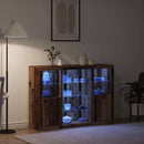 LED Sideboard Gammelt træ 142,5 x 37 x 100 cm Konstrueret træ