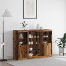 LED Sideboard Gammelt træ 142,5 x 37 x 100 cm Konstrueret træ