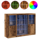 LED Sideboard Gammelt træ 142,5 x 37 x 100 cm Konstrueret træ