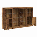 LED Sideboard Gammelt træ 163 x 37 x 100 cm Konstrueret træ