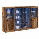 LED Sideboard Gammelt træ 163 x 37 x 100 cm Konstrueret træ