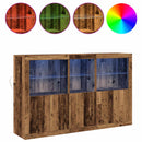 LED Sideboard Gammelt træ 162 x 37 x 100 cm Konstrueret træ