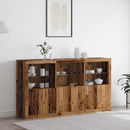 LED Sideboard Gammelt træ 181,5 x 37 x 100 cm Konstrueret træ