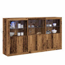 LED Sideboard Gammelt træ 181,5 x 37 x 100 cm Konstrueret træ