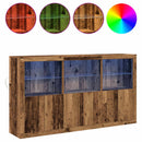 LED Sideboard Gammelt træ 181,5 x 37 x 100 cm Konstrueret træ
