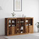 LED Sideboard Gammelt træ 181,5 x 37 x 100 cm Konstrueret træ