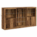 LED Sideboard Gammelt træ 181,5 x 37 x 100 cm Konstrueret træ