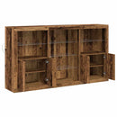 LED Sideboard Gammelt træ 181,5 x 37 x 100 cm Konstrueret træ