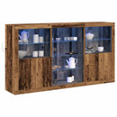 LED Sideboard Gammelt træ 181,5 x 37 x 100 cm Konstrueret træ