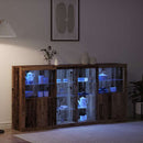 LED Sideboard 3 pcs Gammelt træ 202 x 37 x 100 cm