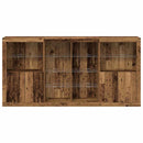 LED Sideboard 3 pcs Gammelt træ 202 x 37 x 100 cm