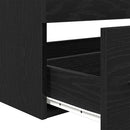 Badeværelsesskabsunder 3 pcs Sort eg Ingeniørtræ og keramik