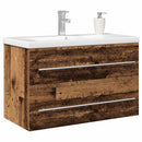 Badeværelsesskabsunder 2 pcs Gammelt træ 80 x 38,5 x 48 cm