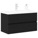Badeværelsesskabsunder Sort eg 80 x 39 x 62 cm Konstrueret træ