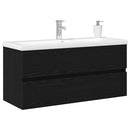 Badeværelsesskabsunder Sort eg 100 x 39 x 62 cm Konstrueret træ