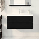 Badeværelsesskabsunder Sort eg 90 x 39 x 62 cm Konstrueret træ