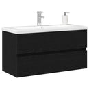 Badeværelsesskabsunder Sort eg 90 x 39 x 62 cm Konstrueret træ