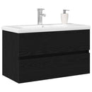 Badeværelsesskabsunder Sort eg 80 x 39 x 62 cm Konstrueret træ