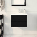 Badeværelsesskabsunder Sort eg 60 x 39 x 62 cm Konstrueret træ