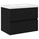 Badeværelsesskabsunder Sort eg 60 x 39 x 62 cm Konstrueret træ
