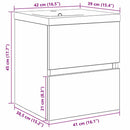 Badeværelsesskabsunder Sort eg 80 x 39 x 62 cm Konstrueret træ