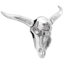 Bull kranium Sølv 34 x 13 x 53 cm Aluminium