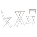 Sammenklappeligt Bistro Sæt 3 pcs Beige Stål