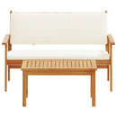 Havesofa Sæt med pude 2 pcs Cremehvid Massivt Akacietræ