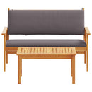 Havesofa Sæt med pude 2 pcs Antracit Massivt Akacietræ