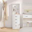 Highboard med skuffe Hvid 40 x 41 x 135 cm Konstrueret træ