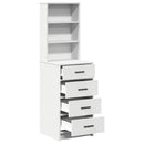 Highboard med skuffe Hvid 40 x 41 x 135 cm Konstrueret træ