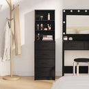 Highboard med skuffe Sort eg 40 x 41 x 135 cm Konstrueret træ