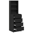 Highboard med skuffe Sort eg 40 x 41 x 135 cm Konstrueret træ