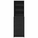 Highboard med skuffe Sort eg 40 x 41 x 135 cm Konstrueret træ