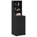 Highboard med skuffe Sort eg 40 x 41 x 135 cm Konstrueret træ